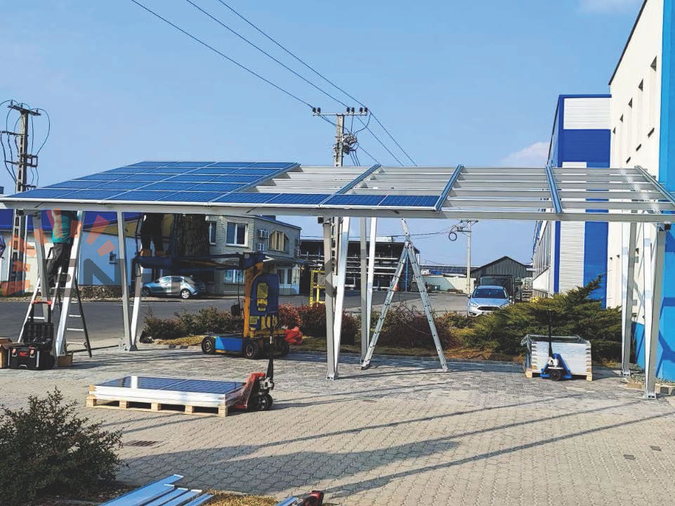12KW sistema de montagem solar de garagem à prova d'água na Hungria