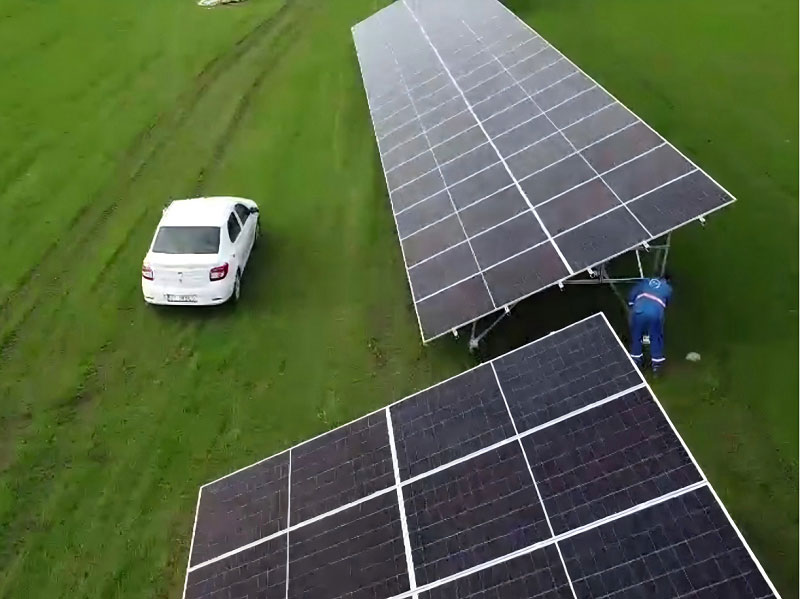 Projeto do sistema de montagem em solo padrão Enerack