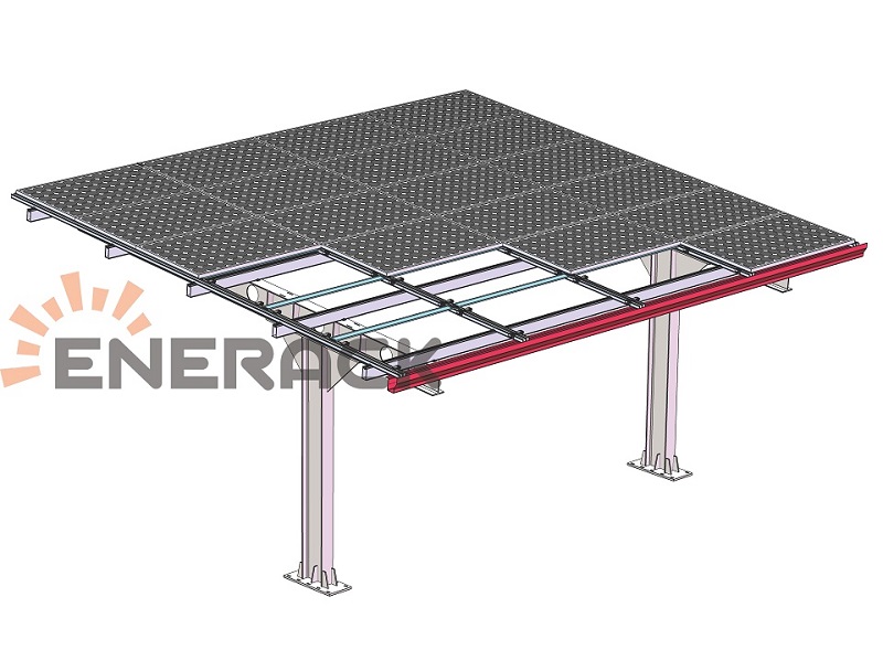Sistema de garagem solar à prova d'água de aço carbono