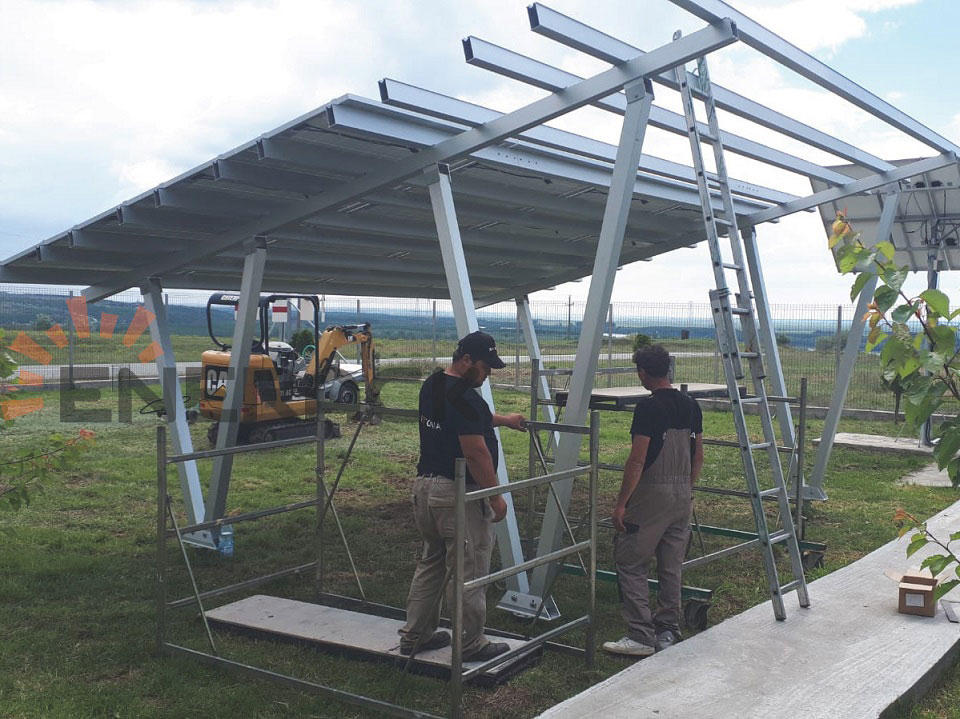 Sistema de montagem solar de garagem padrão 8kw na romênia