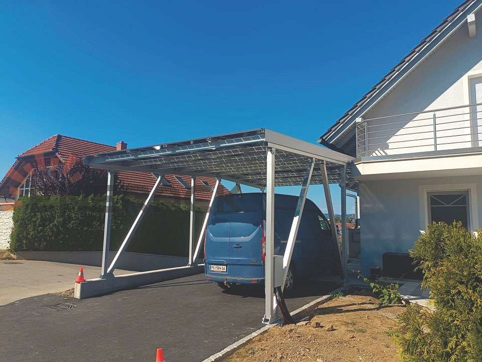 Sistema de montagem solar para garagem à prova d'água 17KW na Áustria